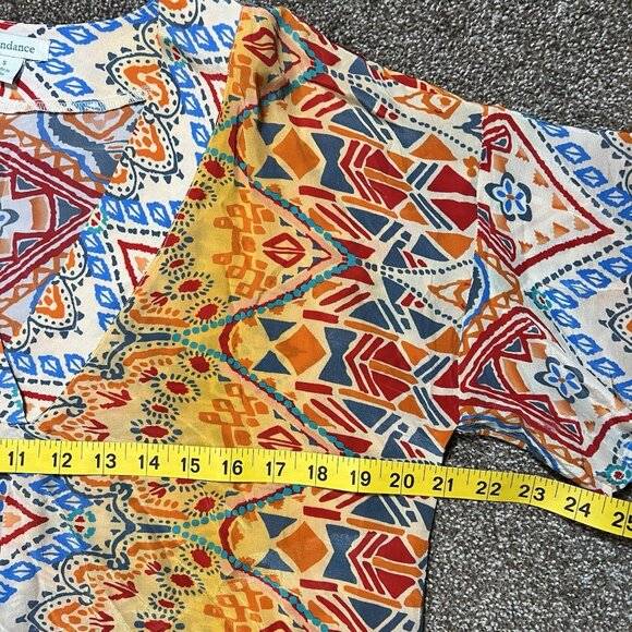 Sundance Women's Top Small Size Short Flutter Sleeve V-Neck Blouse - Picture 6 of 8